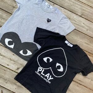 Lot of 2 Commes Des Garçons Play Single Stitch T Shirts Small